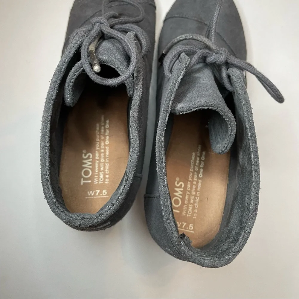 Gray Toms Wedges